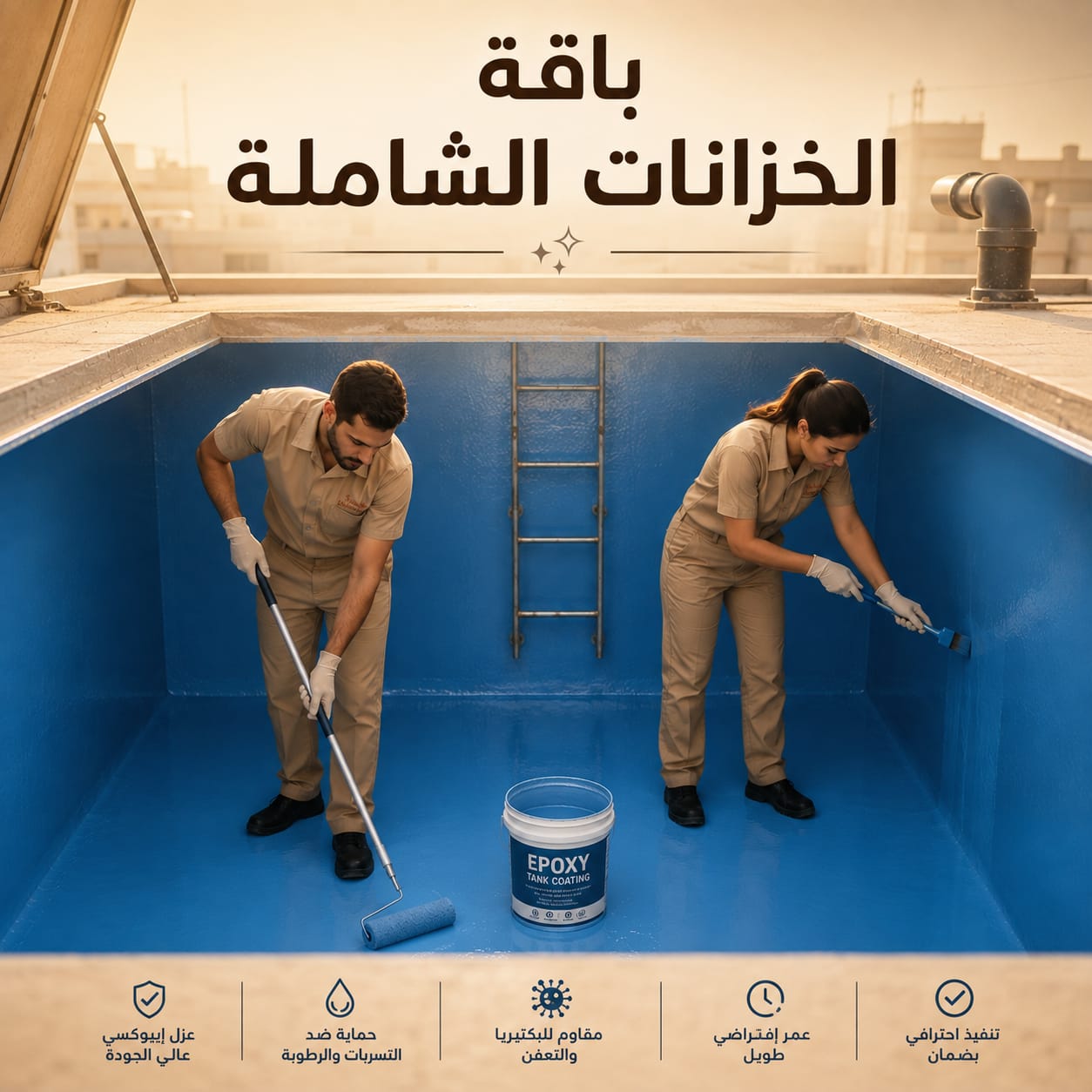 باقة الخزانات الشاملة - تنظيف وعزل الخزانات بالرياض