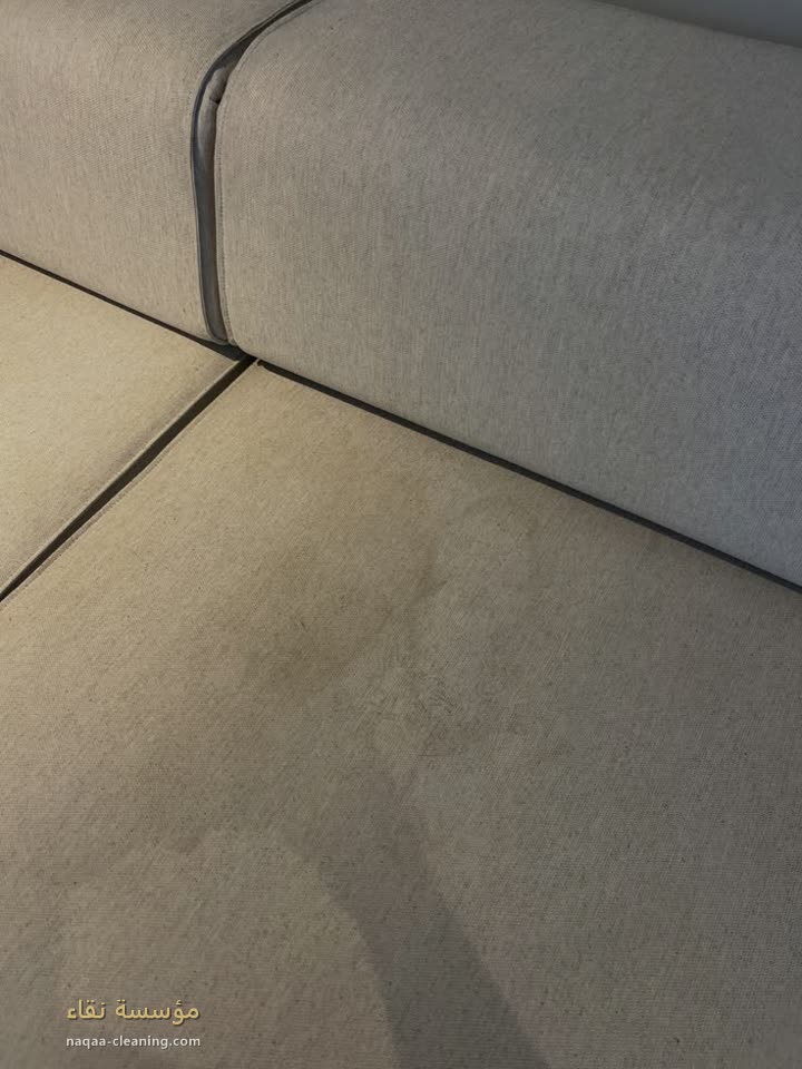 Stain on a sofa before cleaning